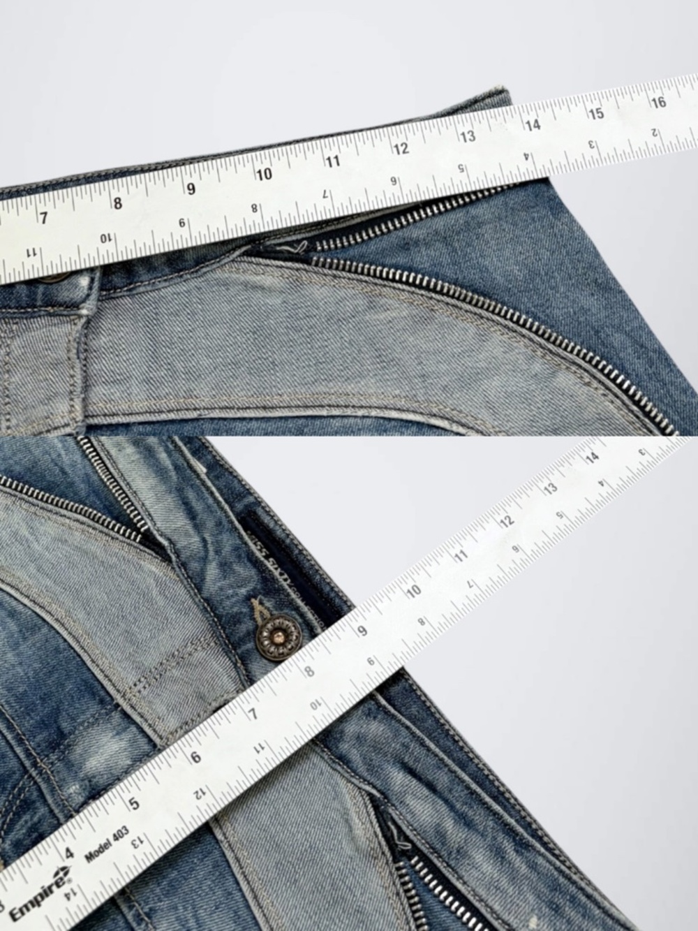 VTG Y2K Miss Sixty Avant-Garde Arched Micro Denim Mid Rise Shorts - Picture 9 of 9